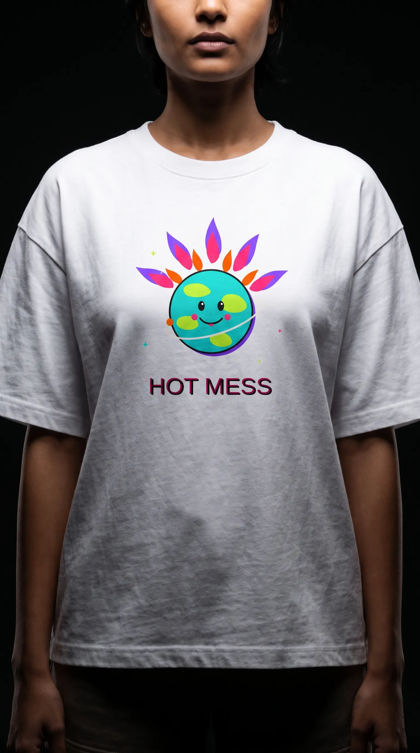 Hot Mess Planet — Oversized Heavyweight Unisex Tee