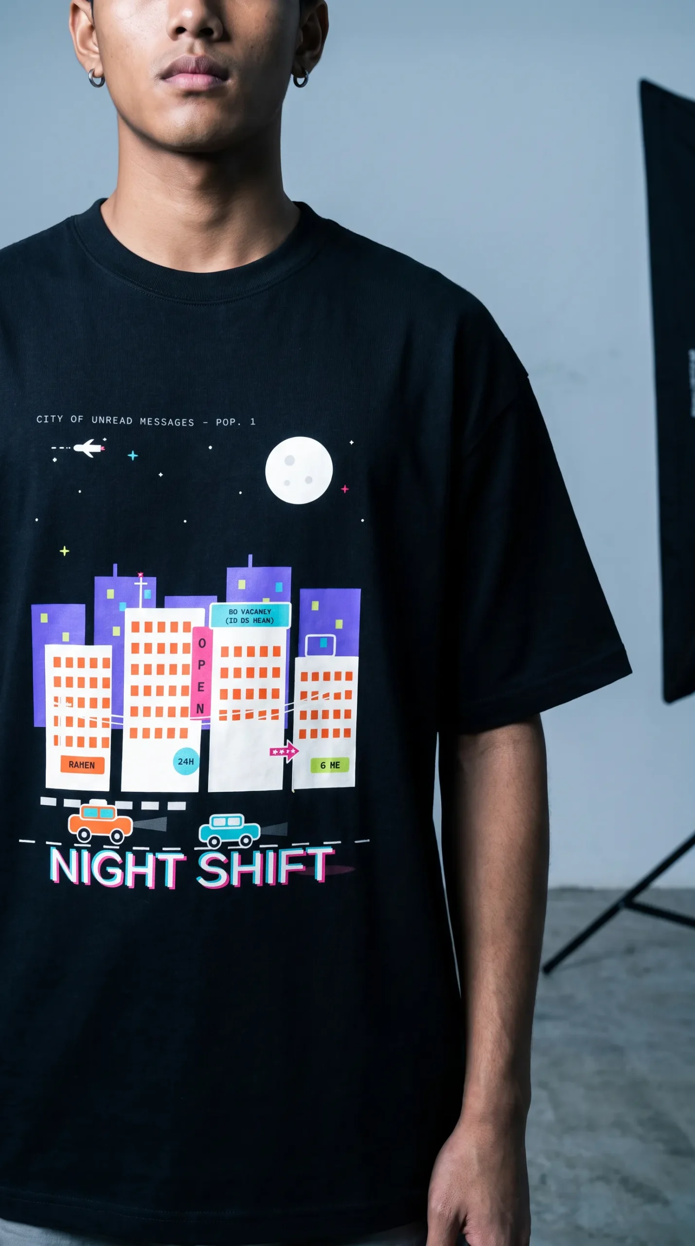 Night Shift — Oversized Heavyweight Unisex Tee